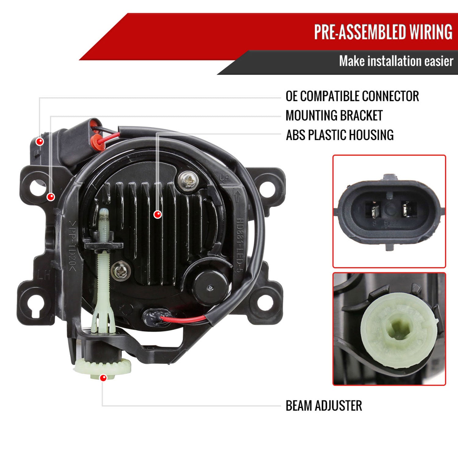 2021-2023 Honda Odyssey LED Fog Lights Kit Chrome Housing/Clear Lens