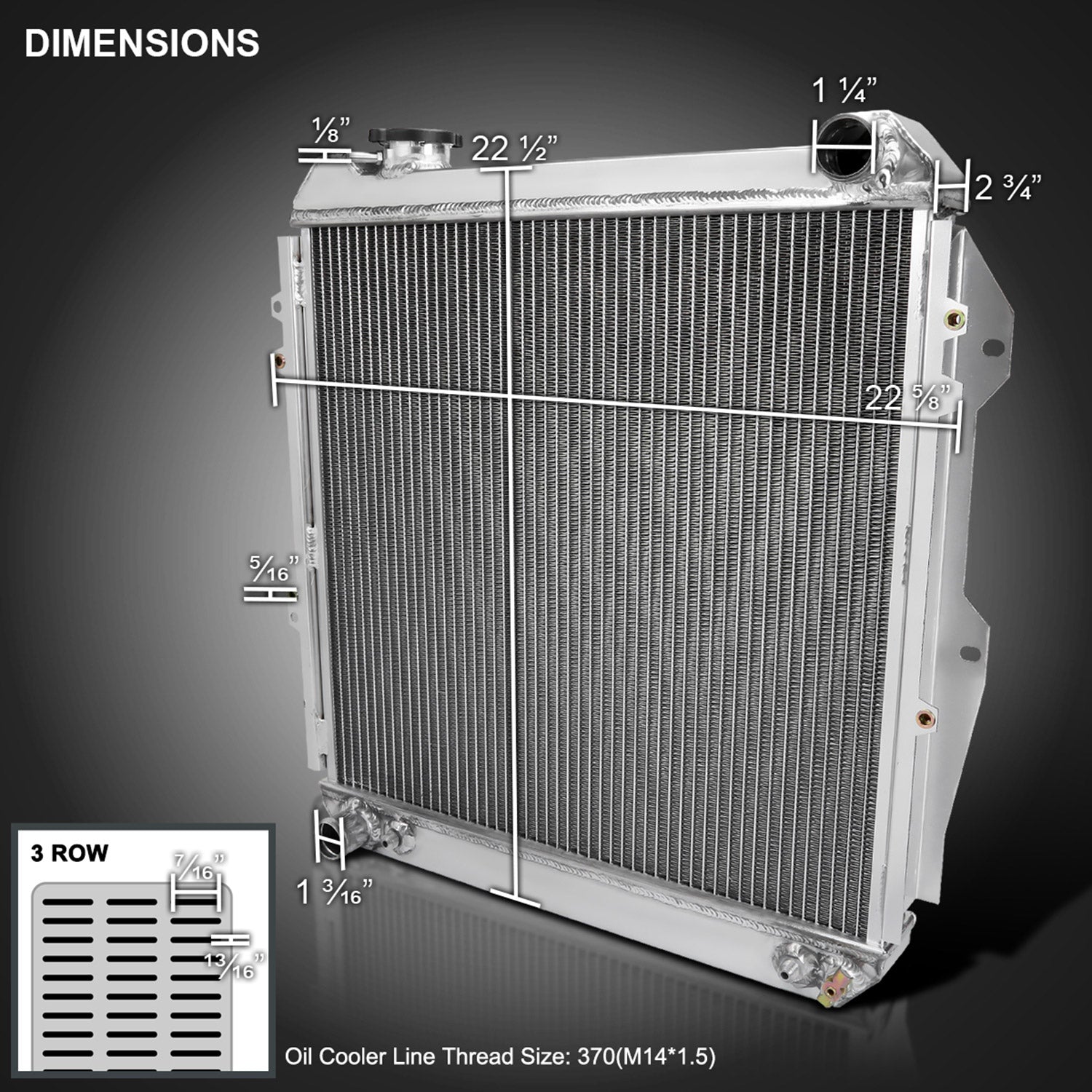 1988-1995 Toyota Pickup/4Runner V6 Aluminum 3-Row Performance Radiator