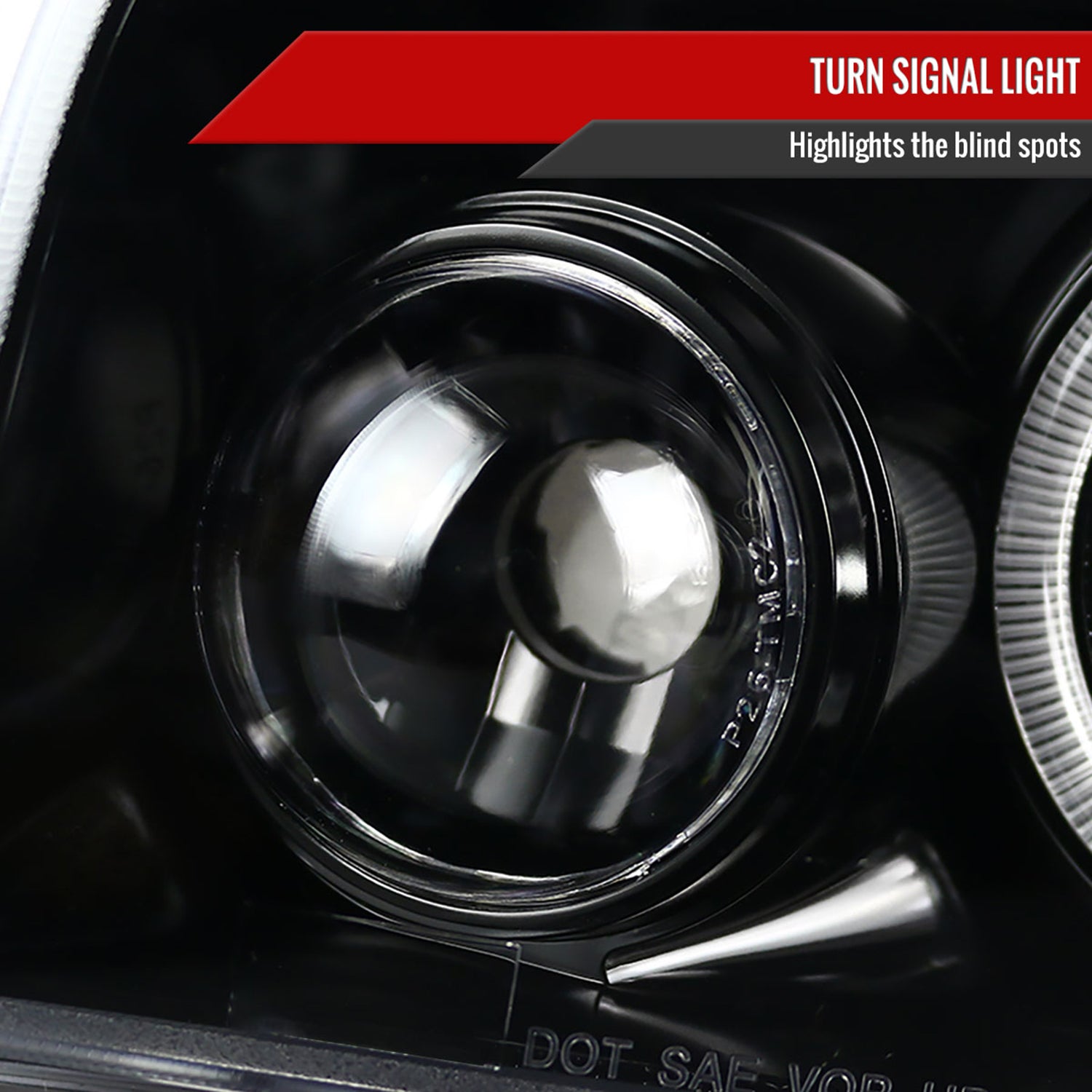 2005-2010 Dodge Charger Dual Halo Projector Headlights Jet Black/Clear Lens