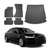 2012-2018 Audi A6 S6 Sedan Floor Mats & Cargo Liner Full Set All Weather Black