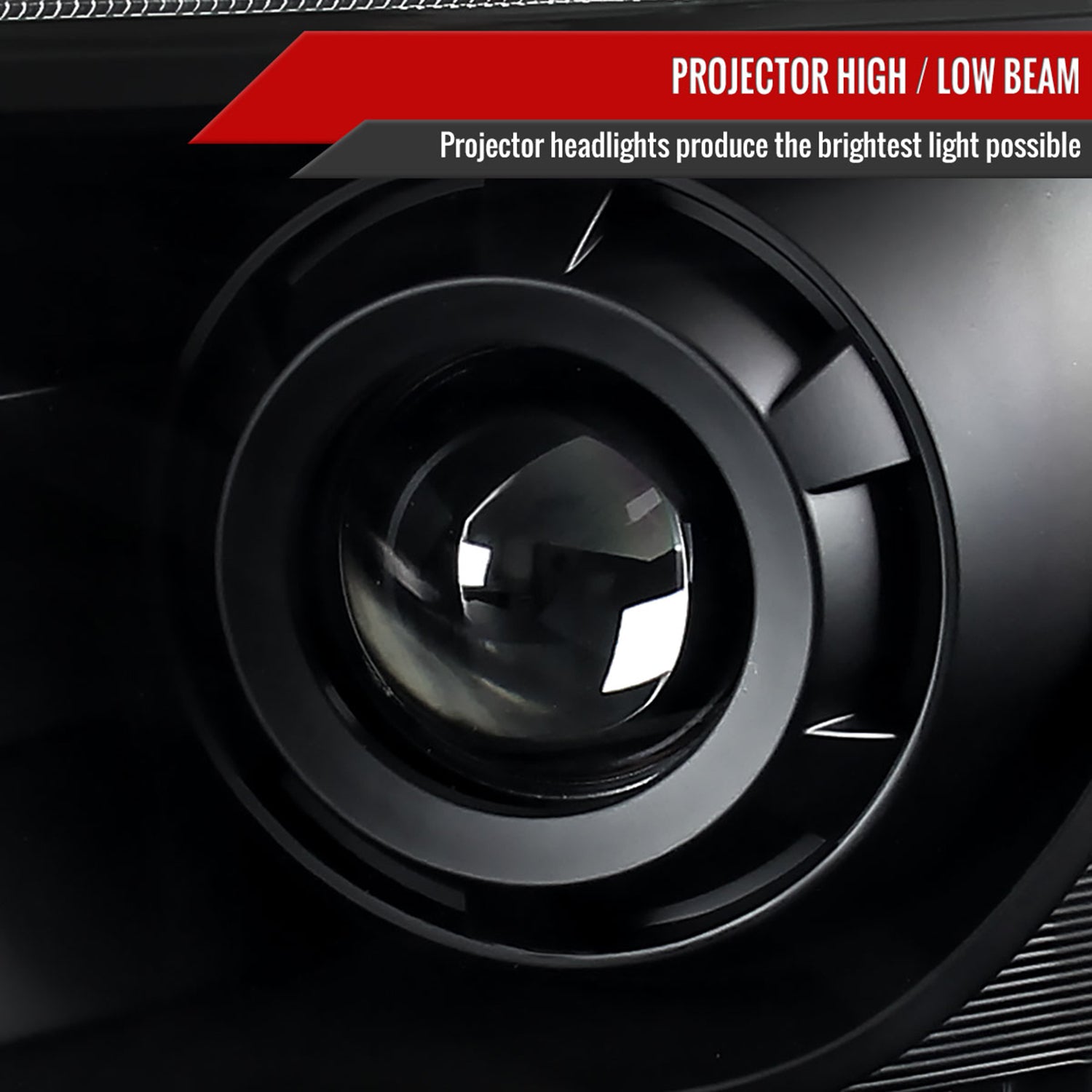 2009-2014 Ford F-150 Projector Headlights w/ LED Light Strip Matte Black/Clear