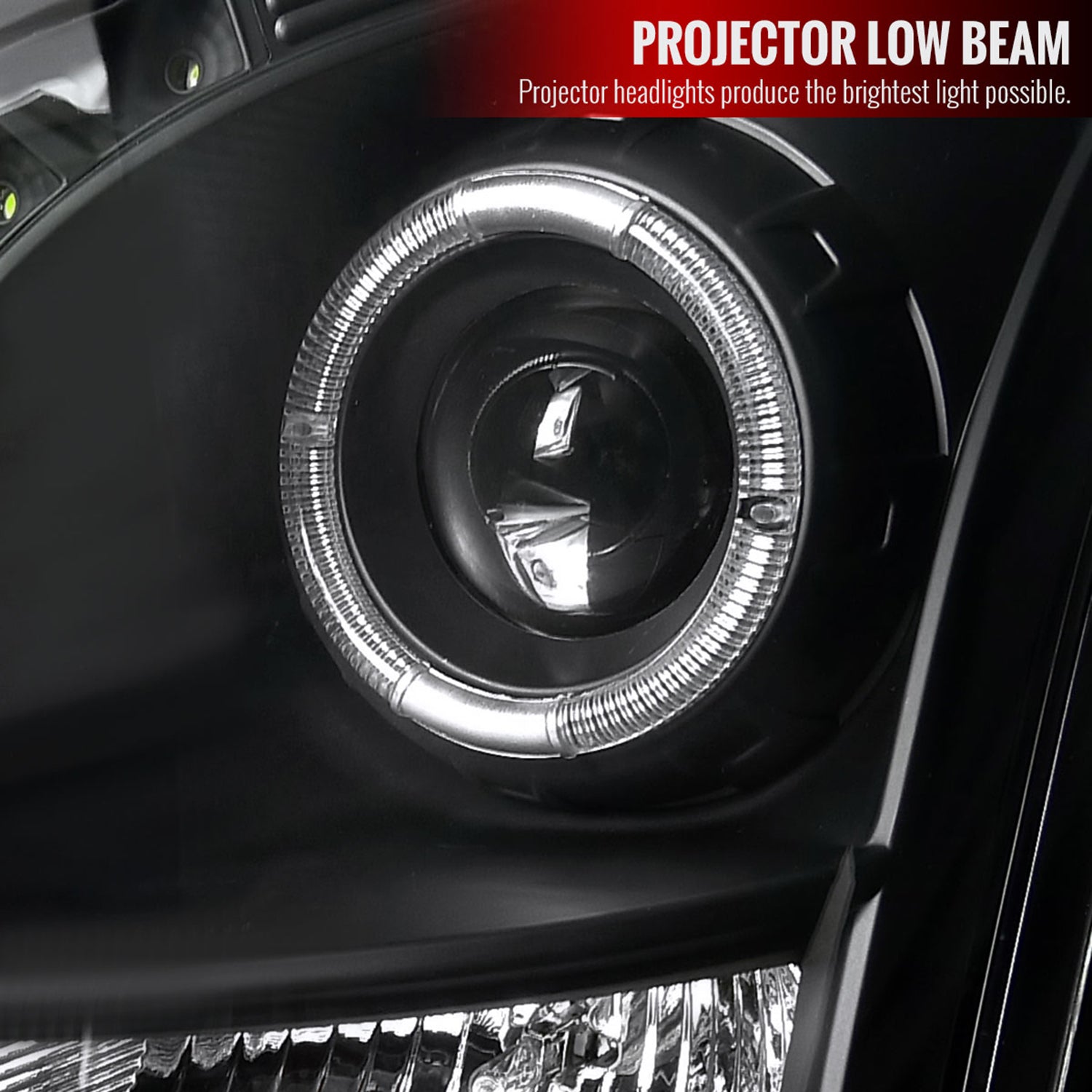 2003-2007 Cadillac CTS Halo Projector Headlights Matte Black/Clear Lens