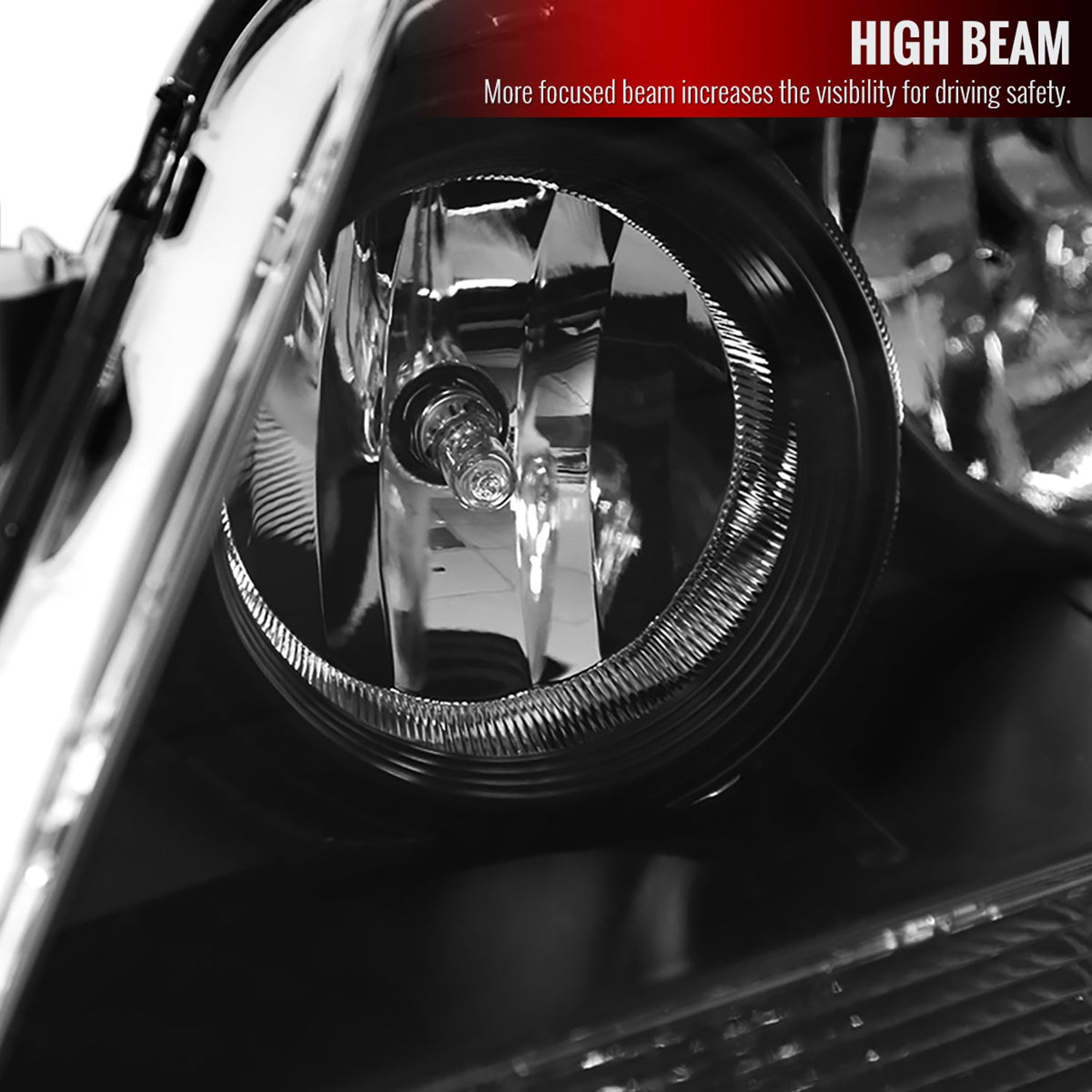 2005-2007 Honda Odyssey Factory Crystal Headlights 9006 Bulbs Matt Black/Clear