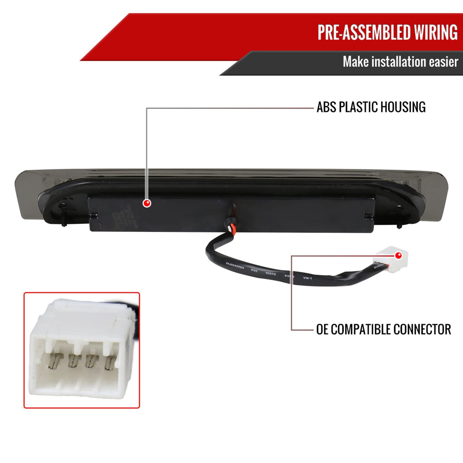 2002-2008 Dodge RAM LED 3rd Brake Light Chrome Housing/Smoke Lens