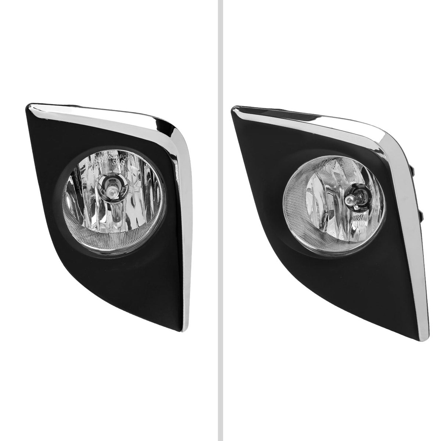 2014-2016 Toyota Corolla H16 Silver Bezel Fog Lights Kit Chrome/Clear Lens