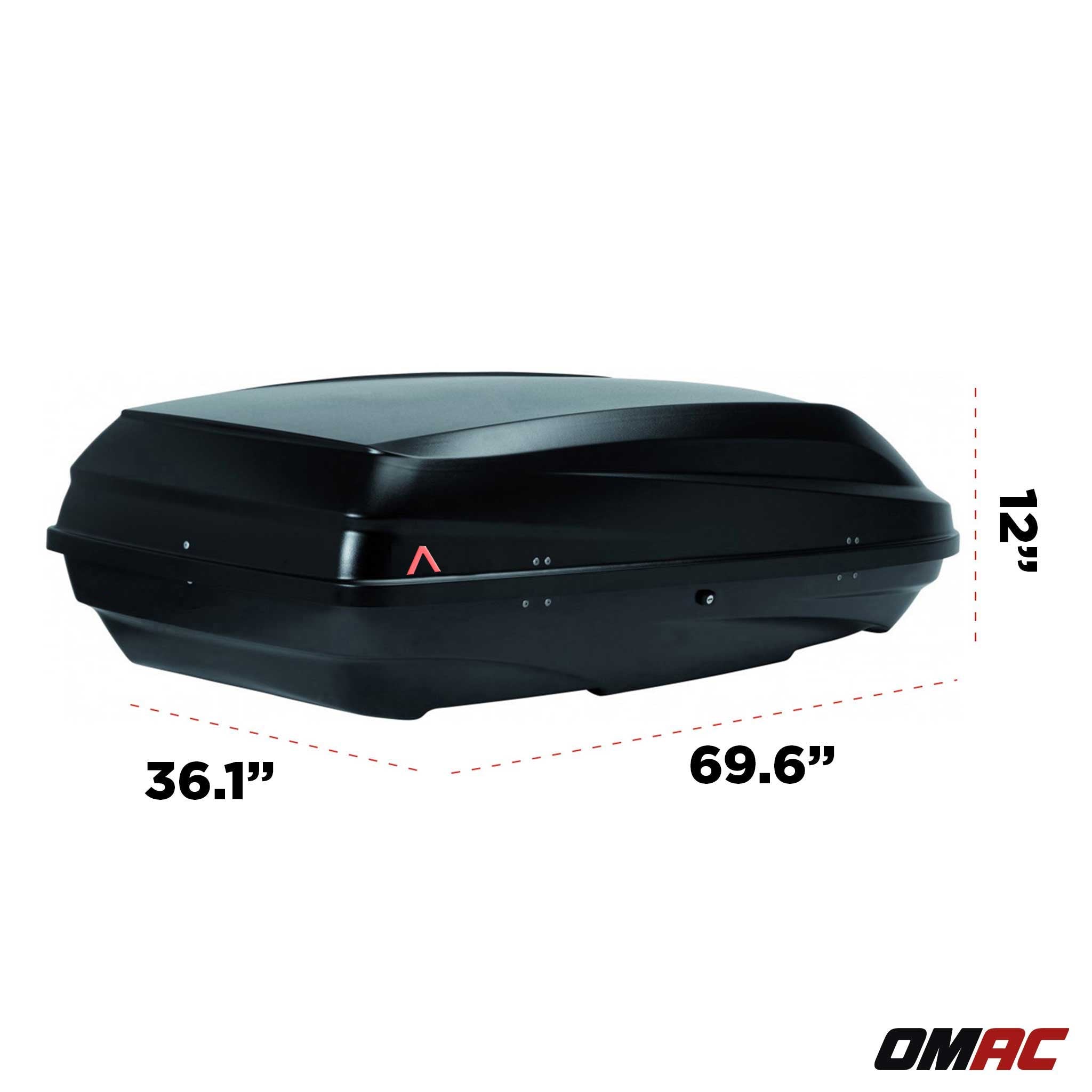 OMAC G3 Roof Box 17.7 cu ft PS UV-protected Matt Black Dual Side Opening