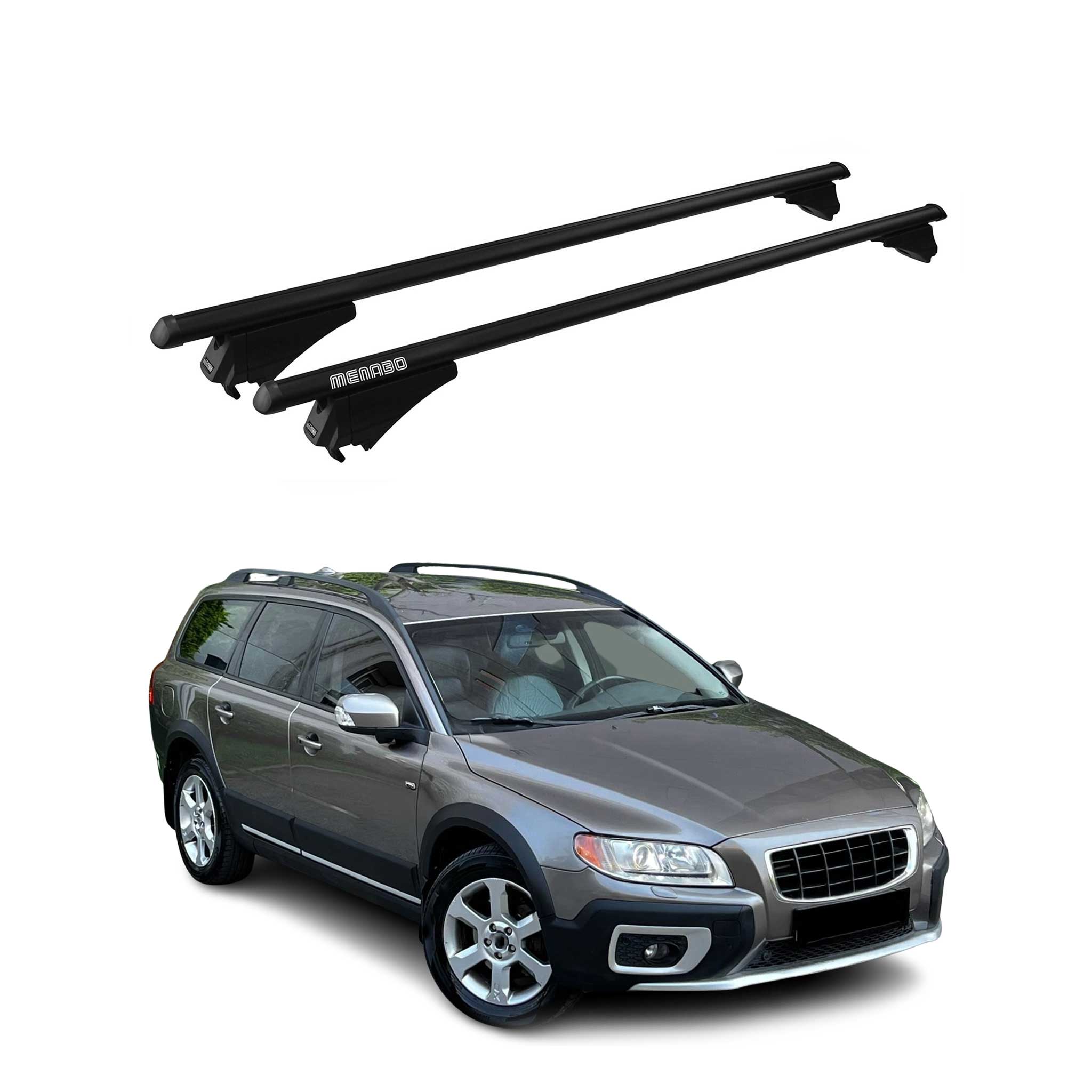 2008-2016 Volvo XC70 Roof Rack Cross Bars Black