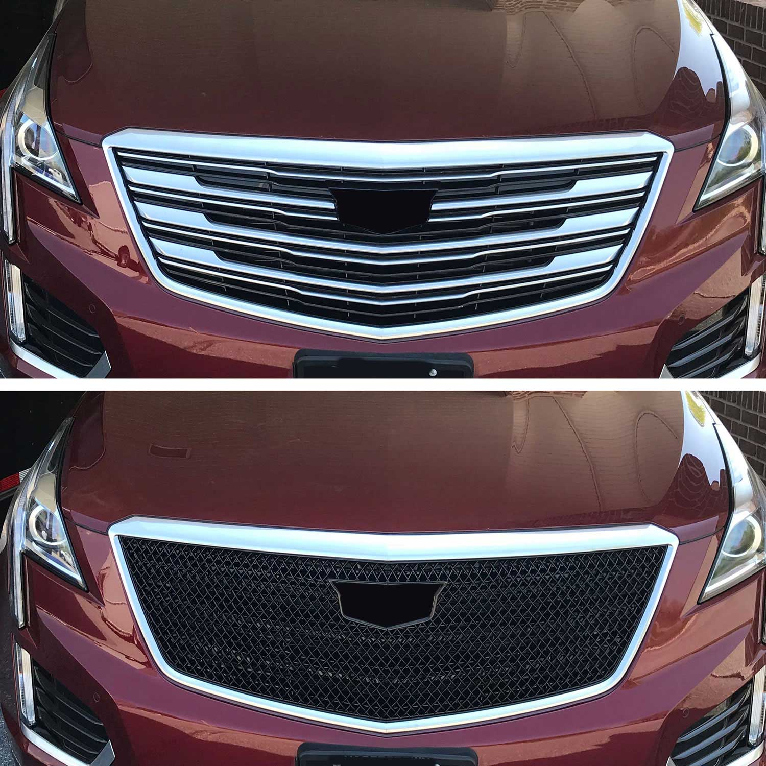 2017-2019 Cadillac XT5 Grille Overlay Gloss Black 1Pcs ABS Plastic