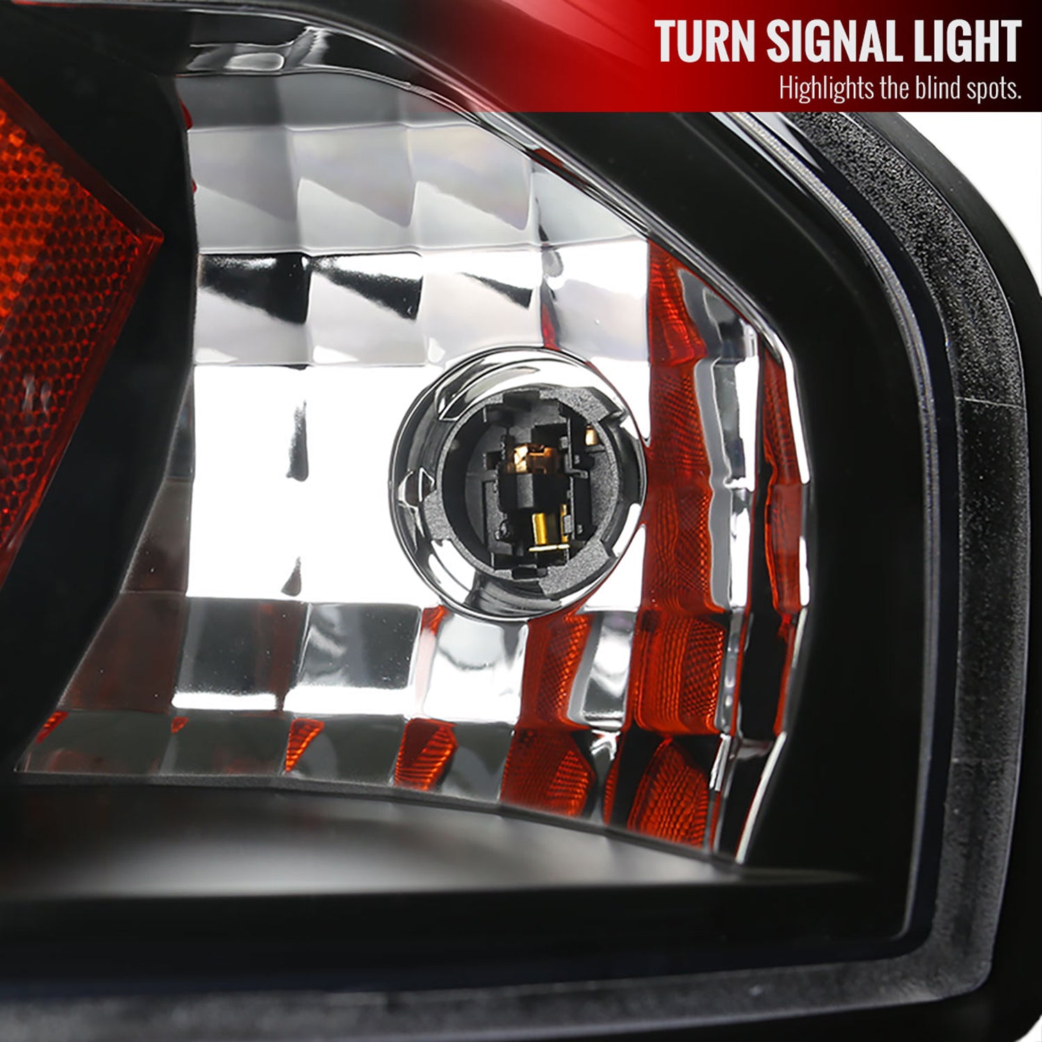 2000-2005 Chevy Impala Crystal Headlights SMD LED Light Strip Matt Black/Clear