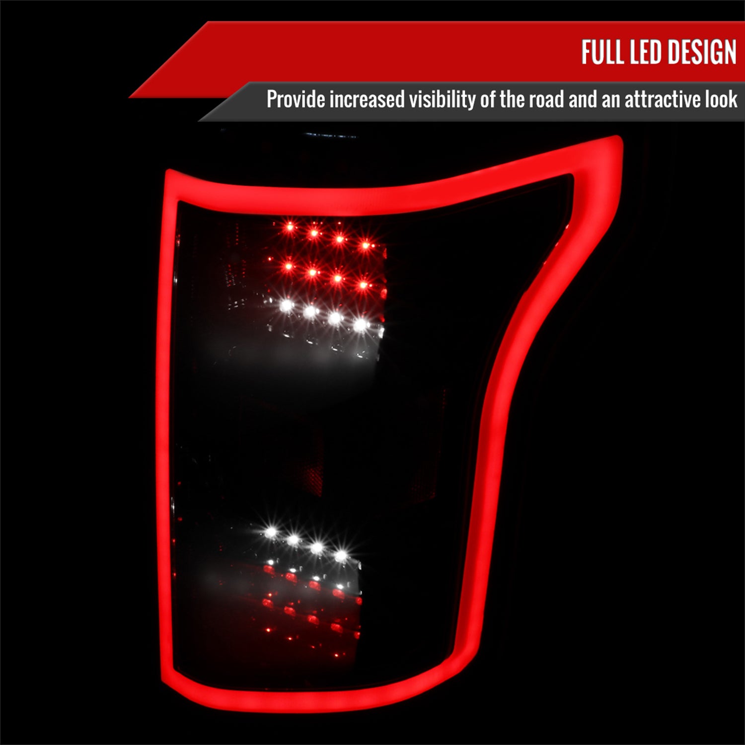 2015-2017 Ford F-150 LED Tail Lights Glossy Black Housing/Smoke Lens