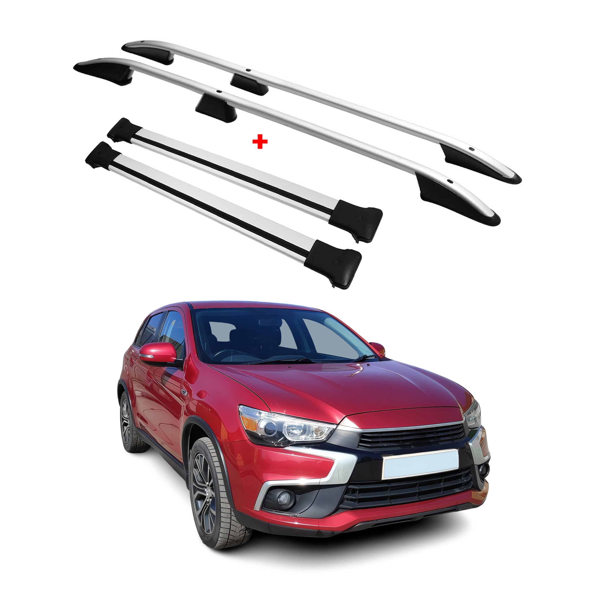 2011-2023 Mitsubishi Outlander Sport Roof Racks & Roof Rack Rails Silver