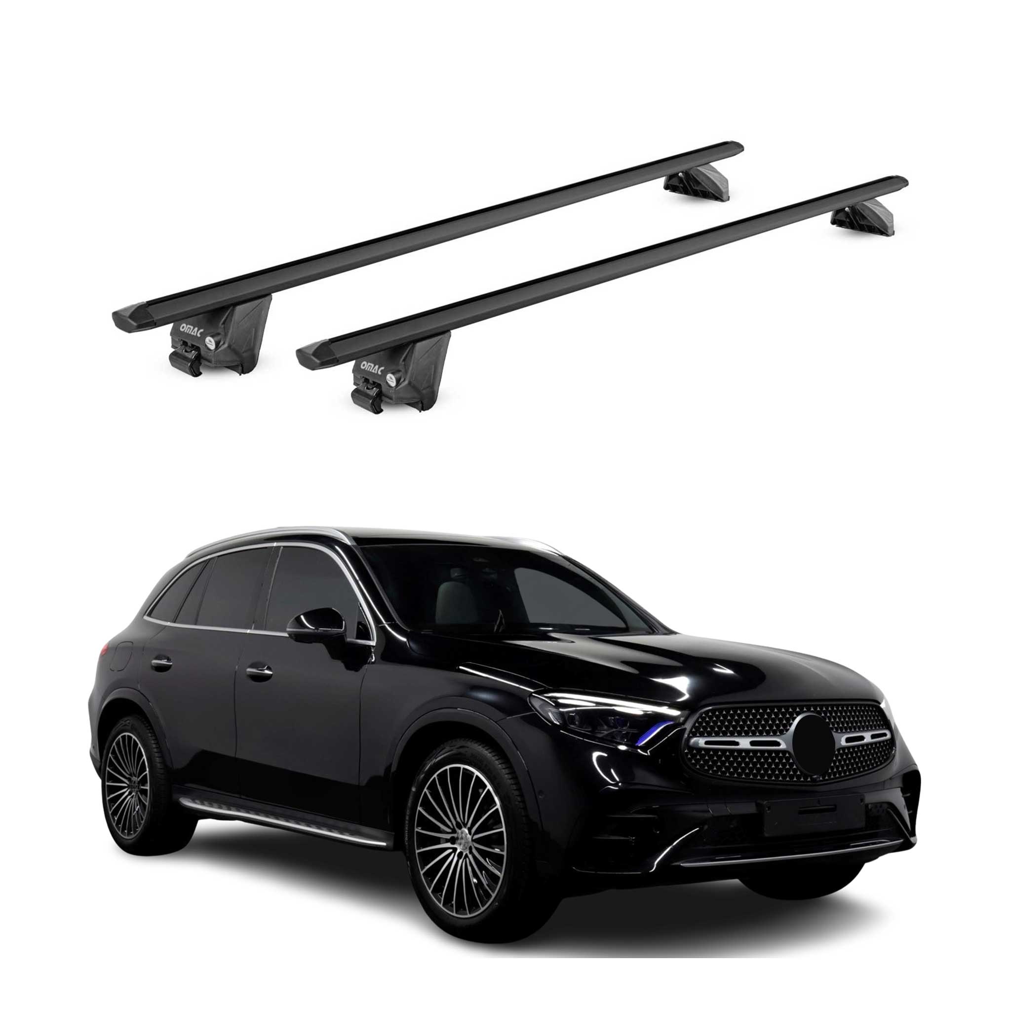 Roof Rack Cross Bars for Mercedes GLC Class X254 2023-2026 Aluminium Black 2x