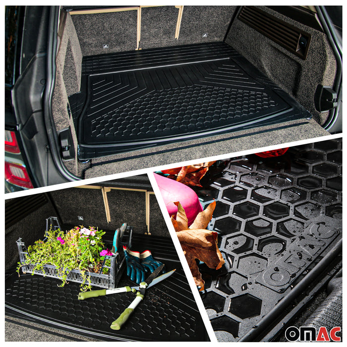 Trimmable 3D Floor Mats & Cargo Liner Waterproof for VW Jetta Rubber Black 6 Pcs