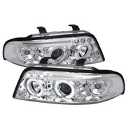 1999-2001 Audi A4/S4 Dual Halo Projector Headlights Chrome/Clear Lens