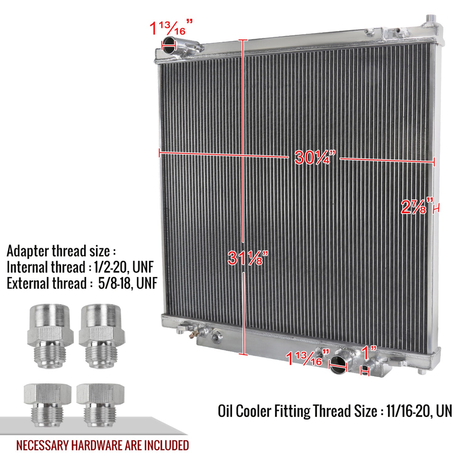 1999-2004 Ford F-250 F-350 F-450 F53 6.8L V10/ 7.3L V8 Diesel 3Row Radiator