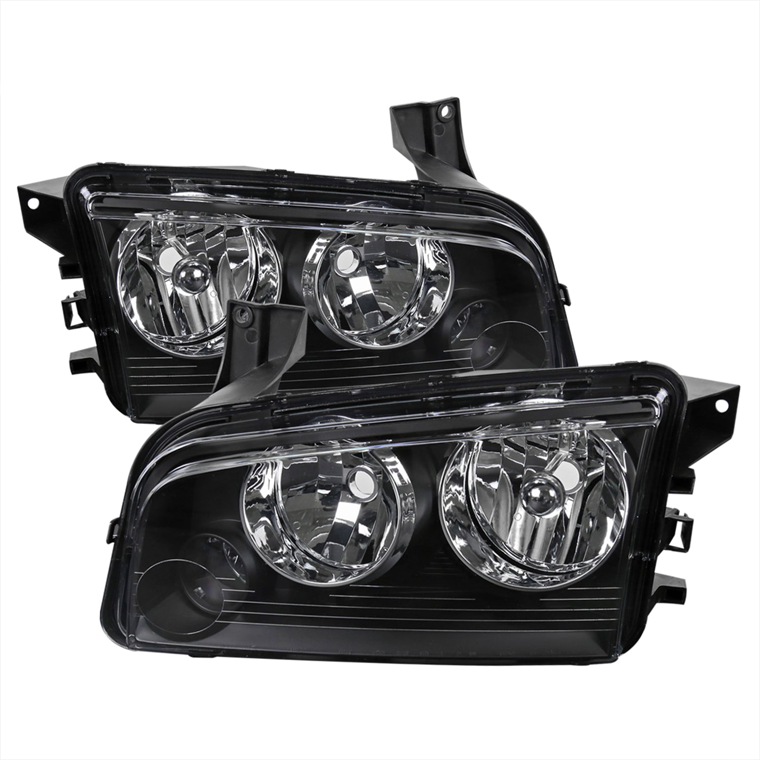 2006-2010 Dodge Charger Factory Style Headlights Matte Black/Clear Lens