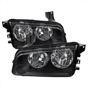 2006-2010 Dodge Charger Factory Style Headlights Matte Black/Clear Lens