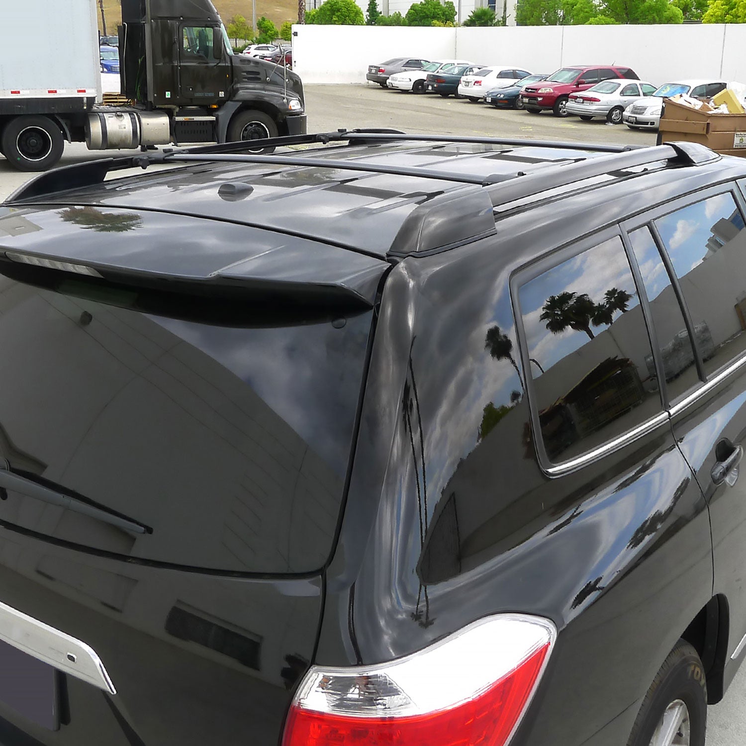 2008-2013 Toyota Highlander Black Powder Coated Alu Roof Rack Cross Bars