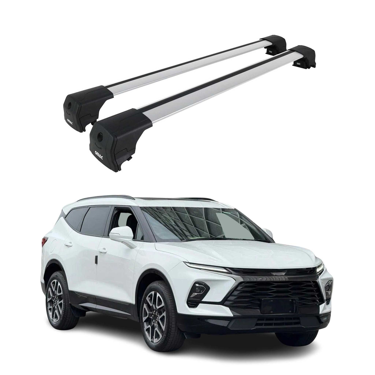 2024-2026 Chevrolet Blazer EV Roof Rack Cross Bars Luggage Carrier Alu Gray 2x