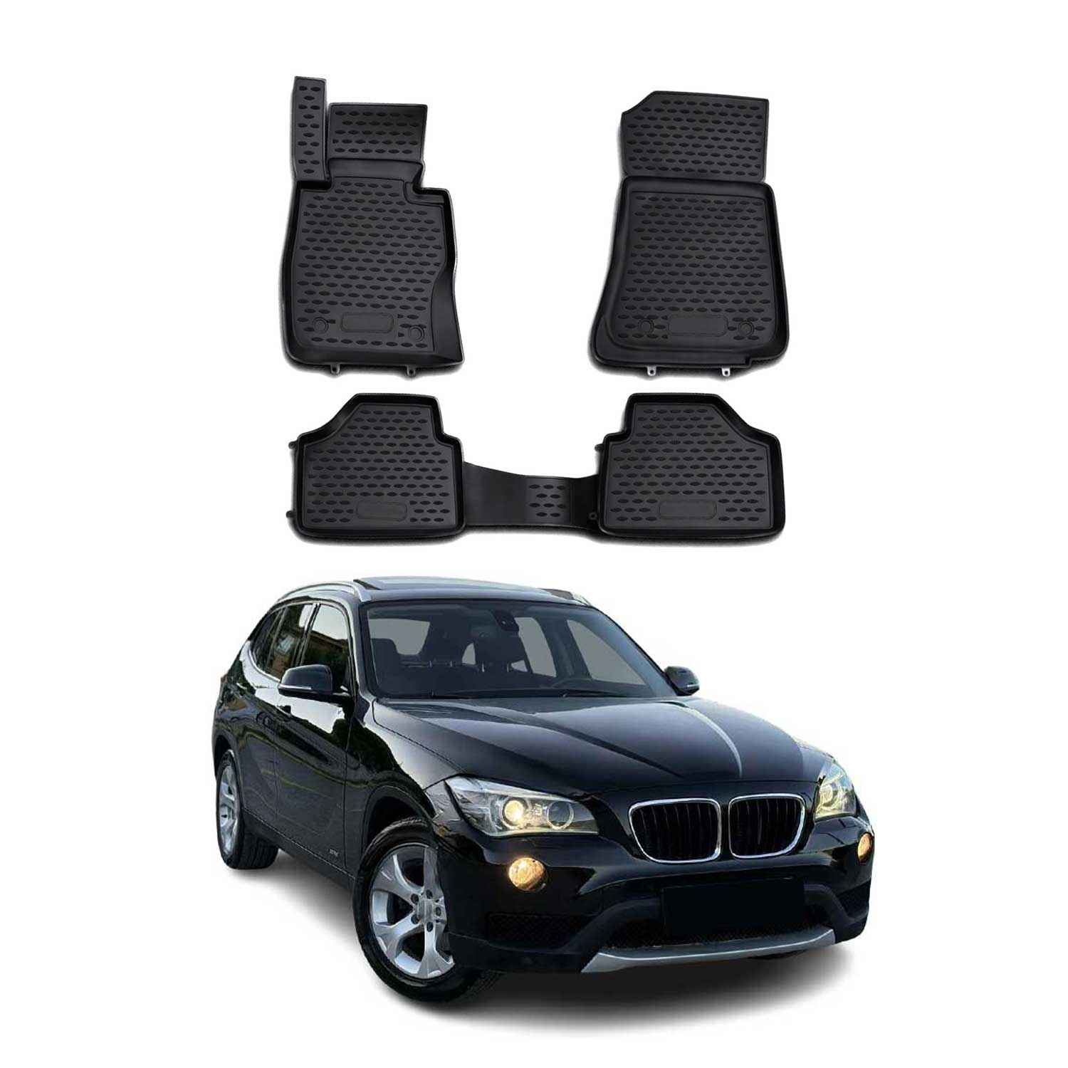 2010-2015 BMW X1 E84 Floor Mats Liners Full Set All Weather Black