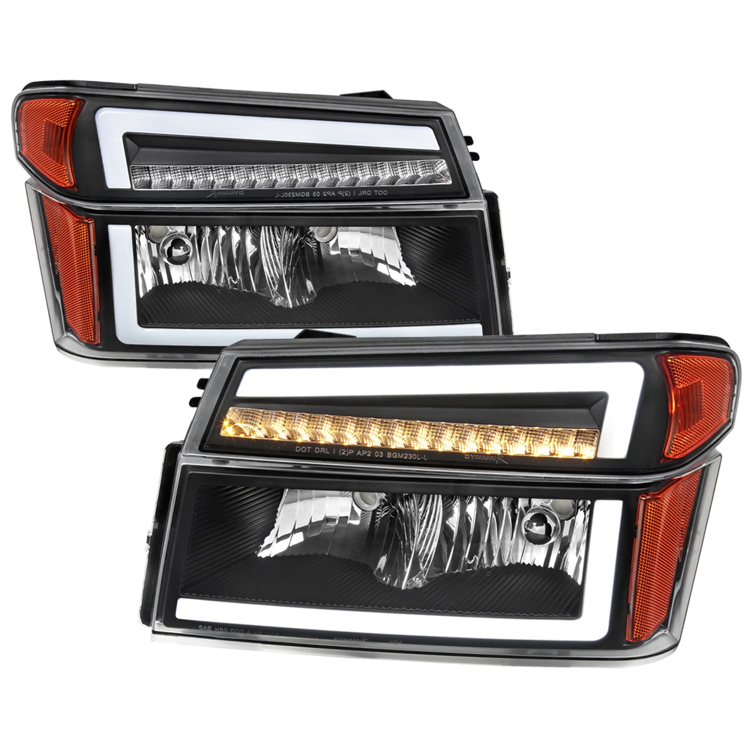 2004-2012 Chevy Colorado/ Canyon/ISUZU I-Series Factory Headlights LED Black
