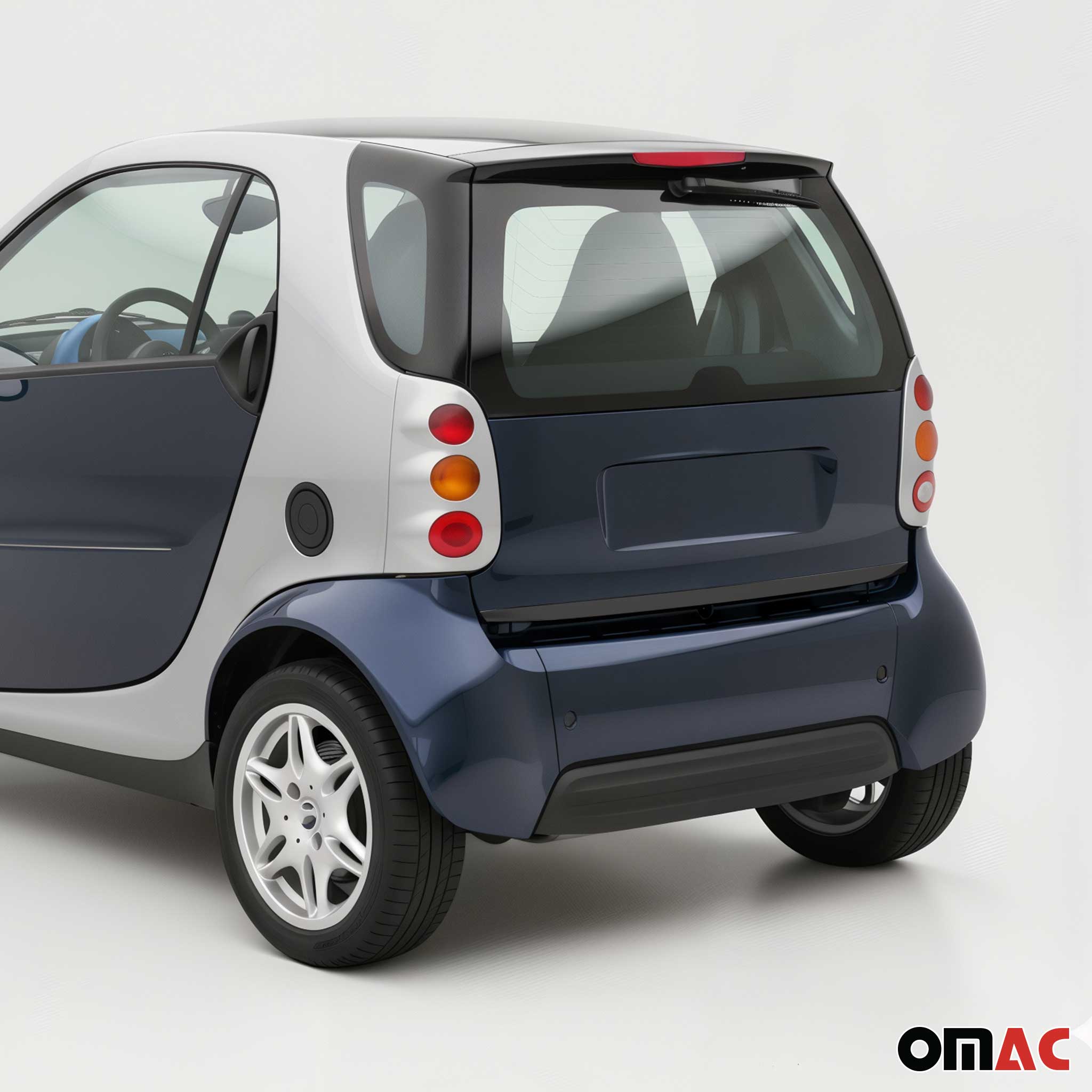 2007-2015 Smart ForTwo Rear Trunk Molding Trim Stainless Steel Dark 1Pc