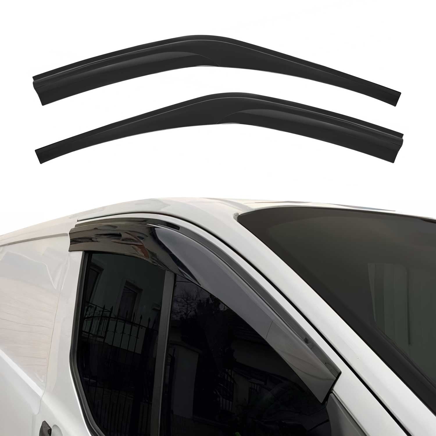 2015-2020 Ford Transit Window Visor Vent Rain Guard Deflector Smoke 2Pcs