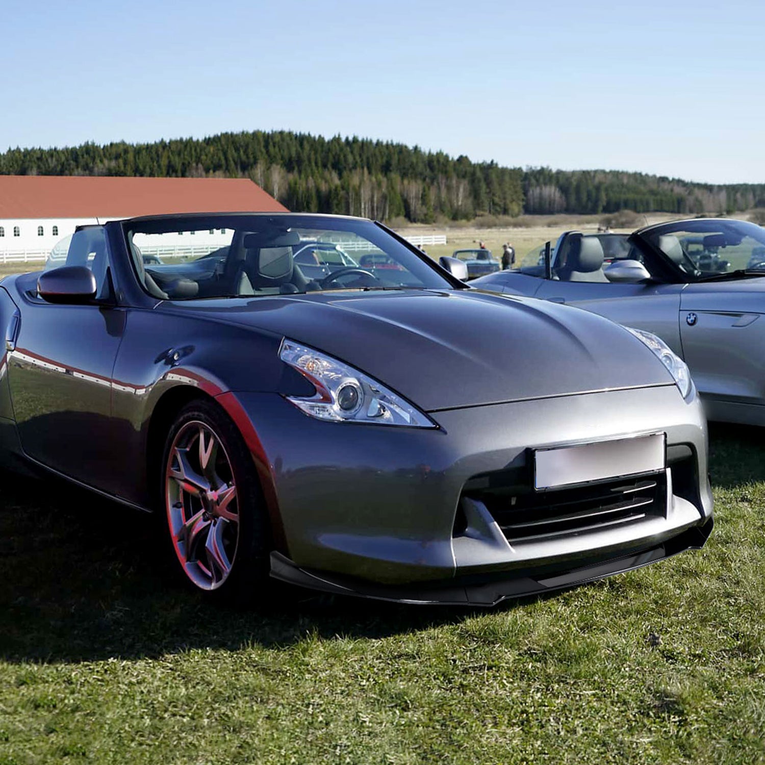 2009-2012 Nissan 370Z Glossy Black 3Pcs Front Bumper Lip Splitter Kit
