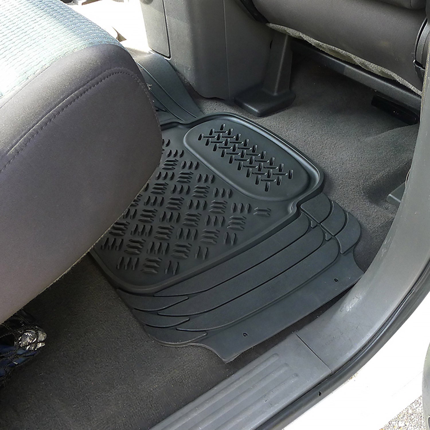 Universal fit Rubber NonSlip Car Floor Mats Liner All Weather 4Pcs Black