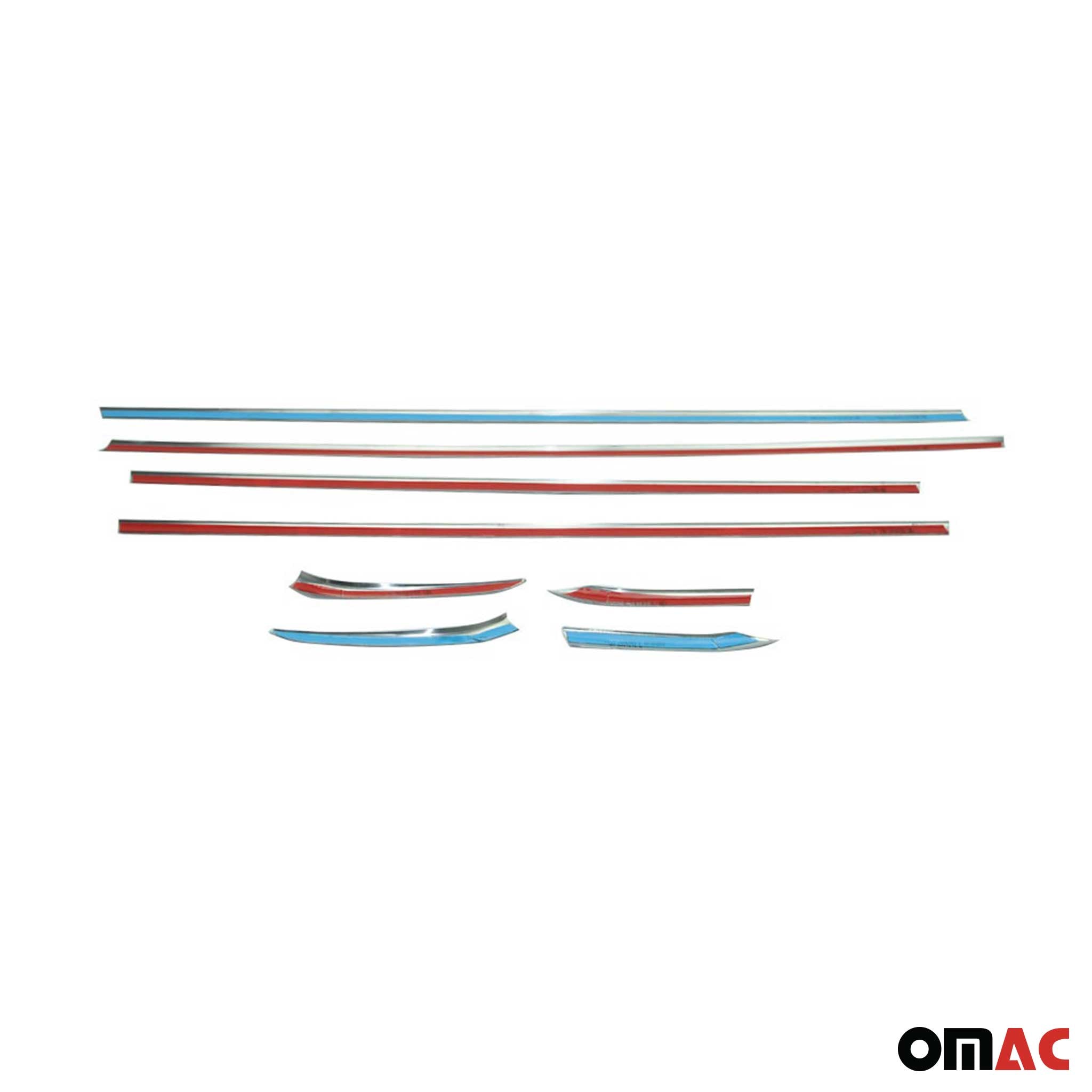 2011-2019 Ford Fiesta Window Molding Trim Streamer Stainless Steel Silver 8 Pcs