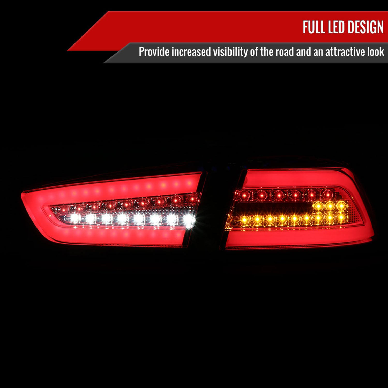 2008-2017 Mitsubishi Lancer / 08-2015 Lancer EVO X LED Tail Lights Chrome/Smoke