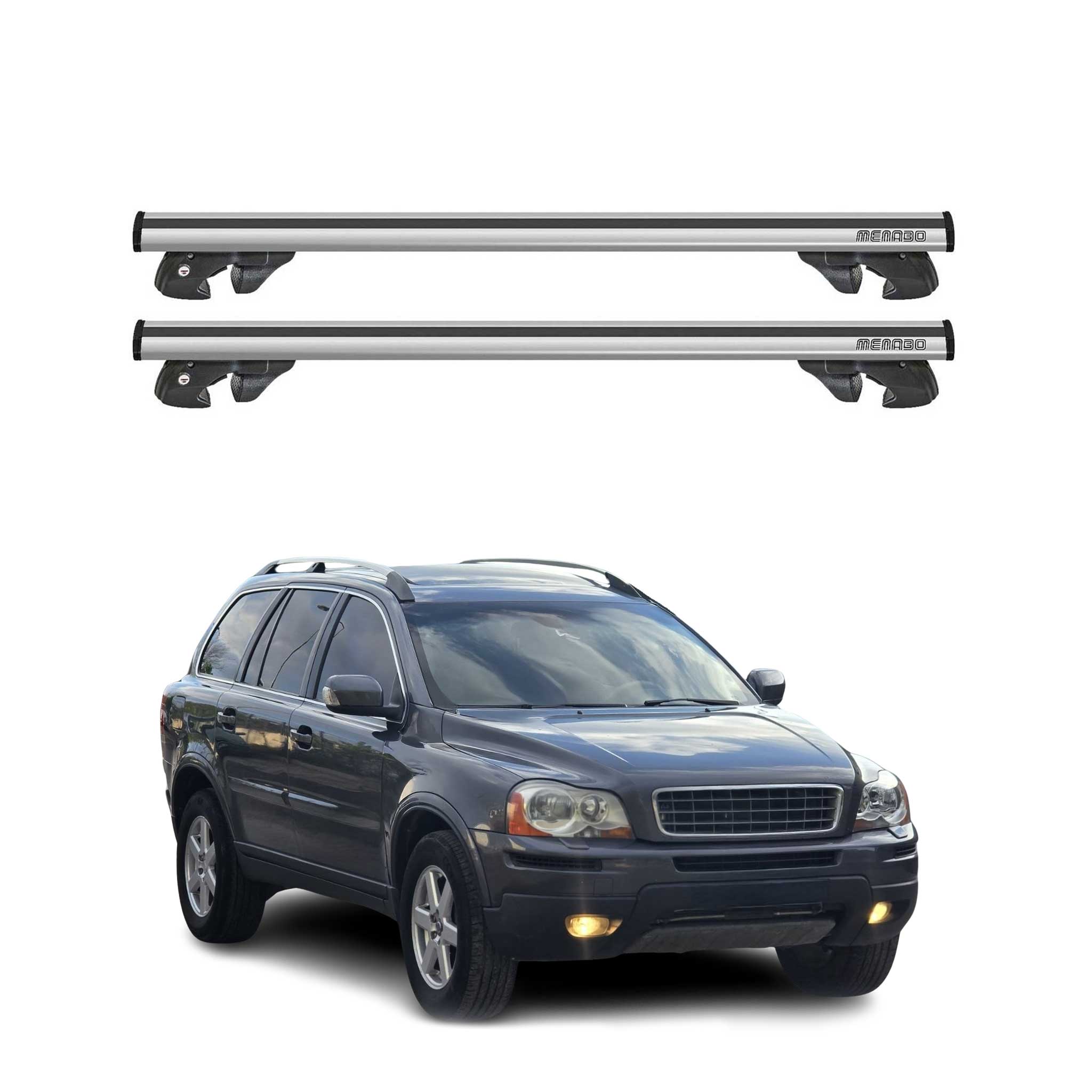 2007-2014 Volvo XC90 Roof Rack Cross Bars Silver