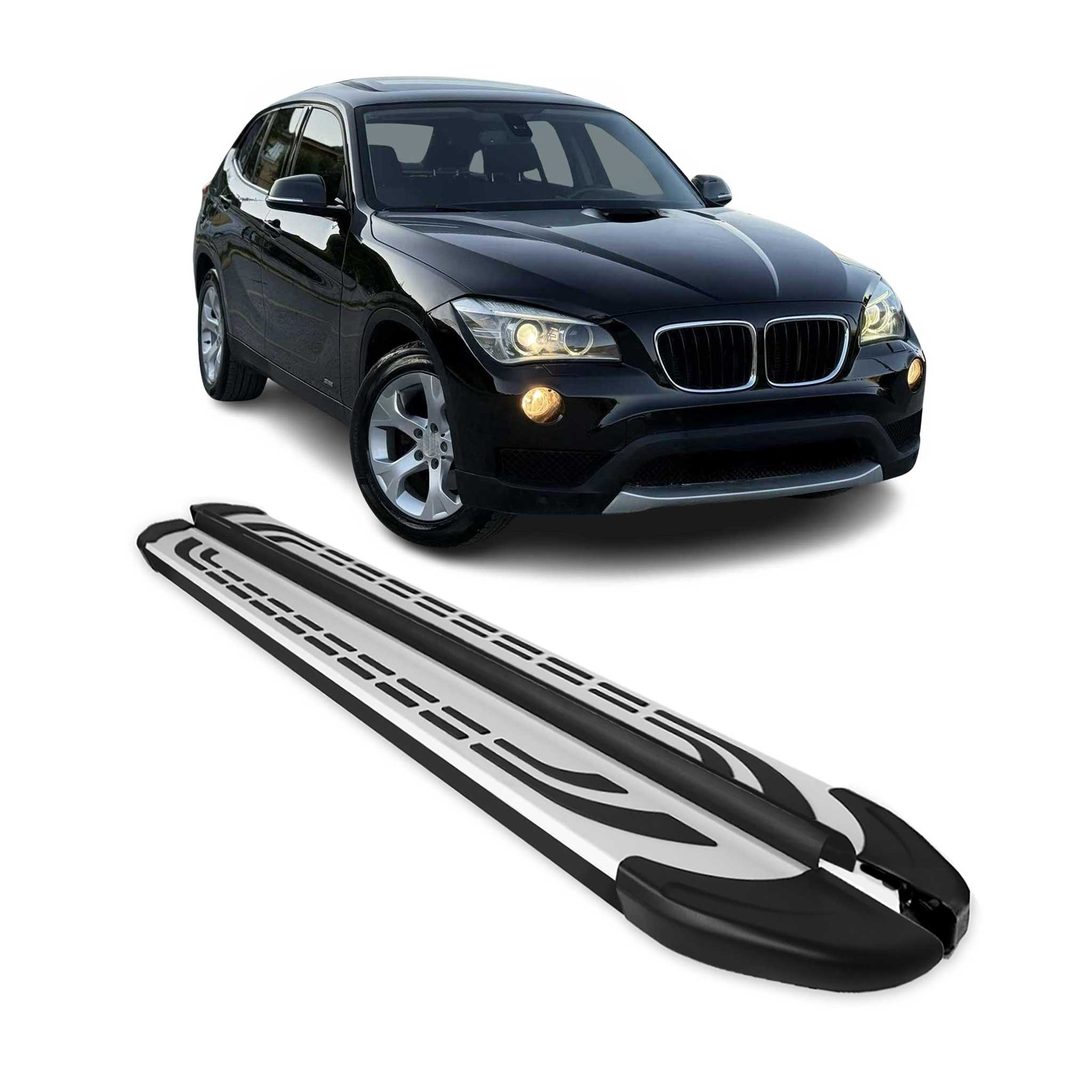 2010-2015 BMW X1 E84 Running Boards Side Steps Silver & Black