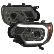 2012-2015 Toyota Tacoma LED C-Bar Headlights LED Parking Light Chrome/Smoke