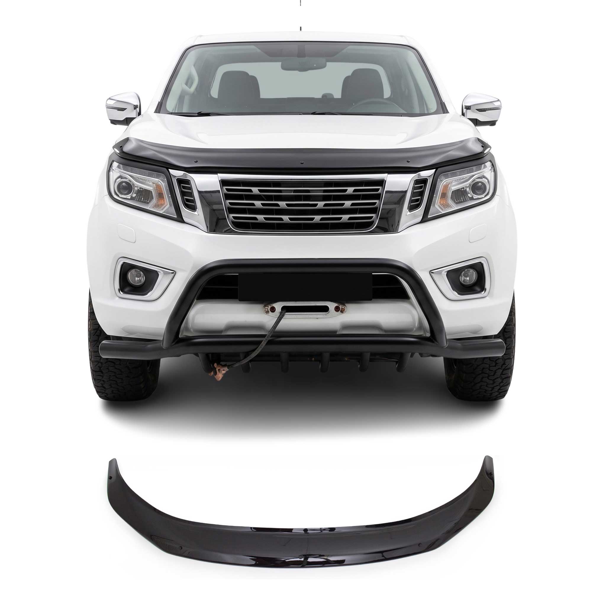 2014-2024 Nissan Navara D23 Front Bug Shield Hood Deflector 1 Pc Smoke
