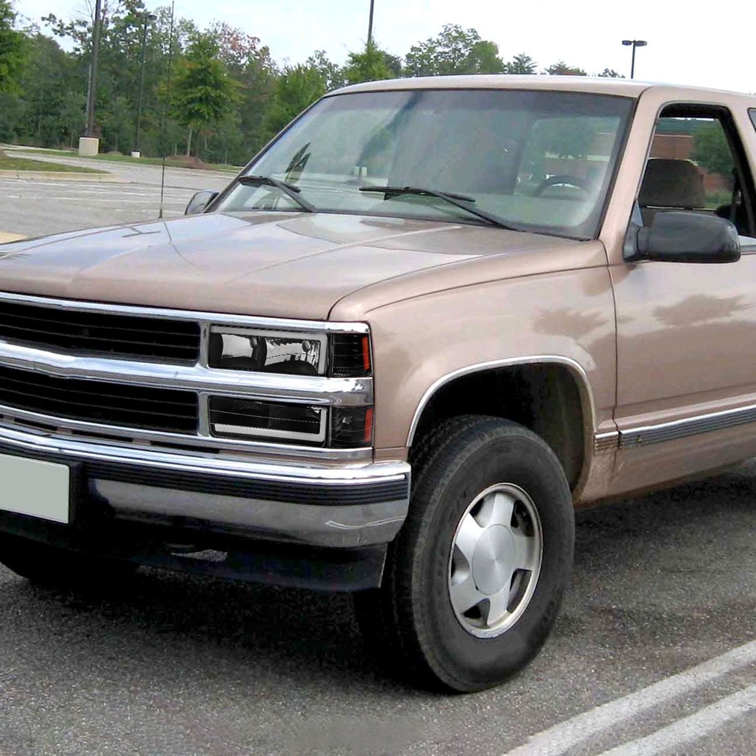 1994-1998 Chevy C10 C/K Tahoe Suburban LED Headlights &Corner Lights Black