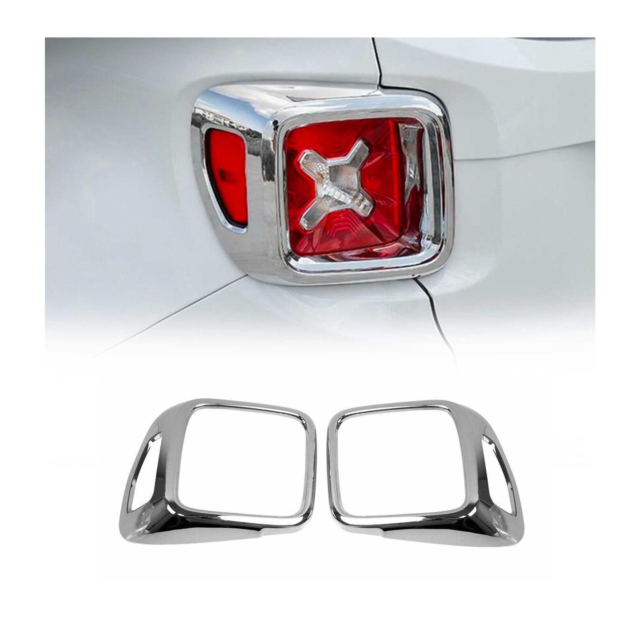 2015-2024 Jeep Renegade Trunk Tail Light Trim Frame Chrome Silver 2 Pcs