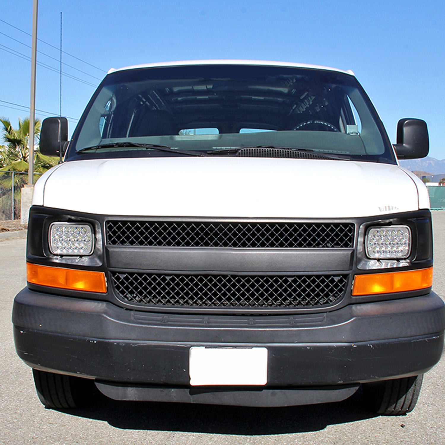 Universal 7"x6" 15-LED Sealed Beam Headlights w/ H4 Plug Black Alu Housing/PMMA