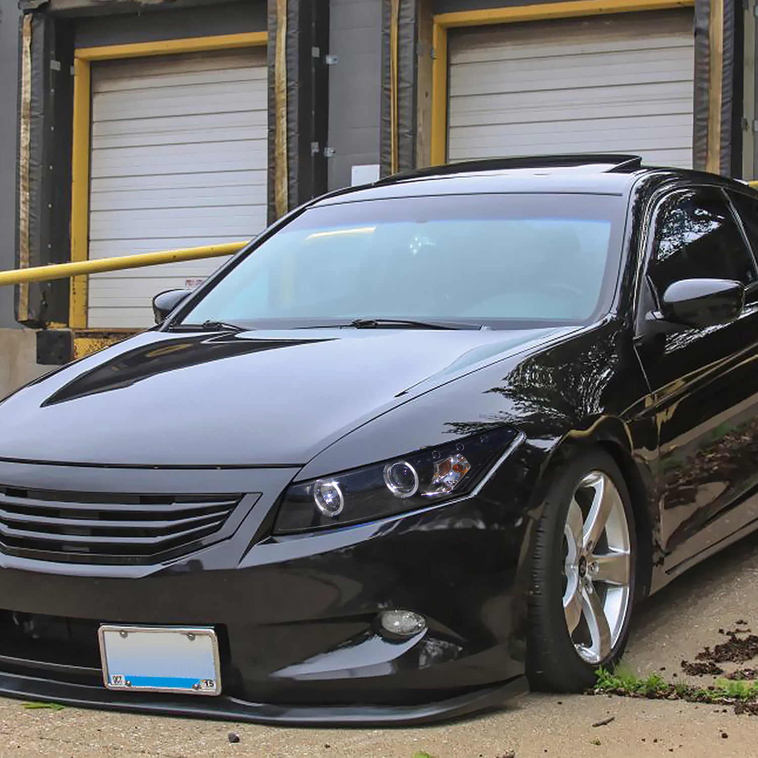 2008-2012 Honda Accord Coupe Dual Halo Projector Headlights Matte Black/Clear