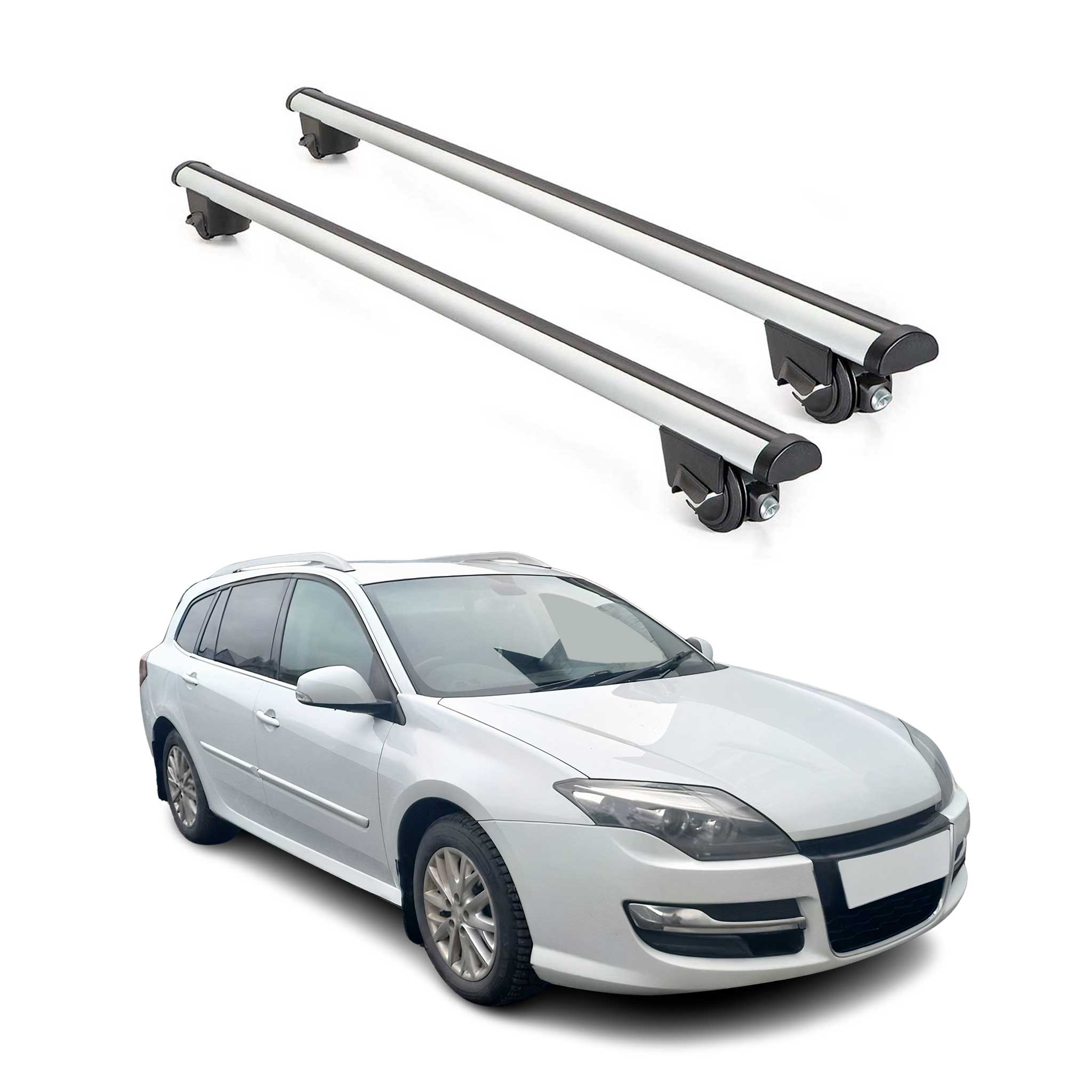 2013-2015 Renault Laguna 3 Estate Roof Rack Cross Bars Silver