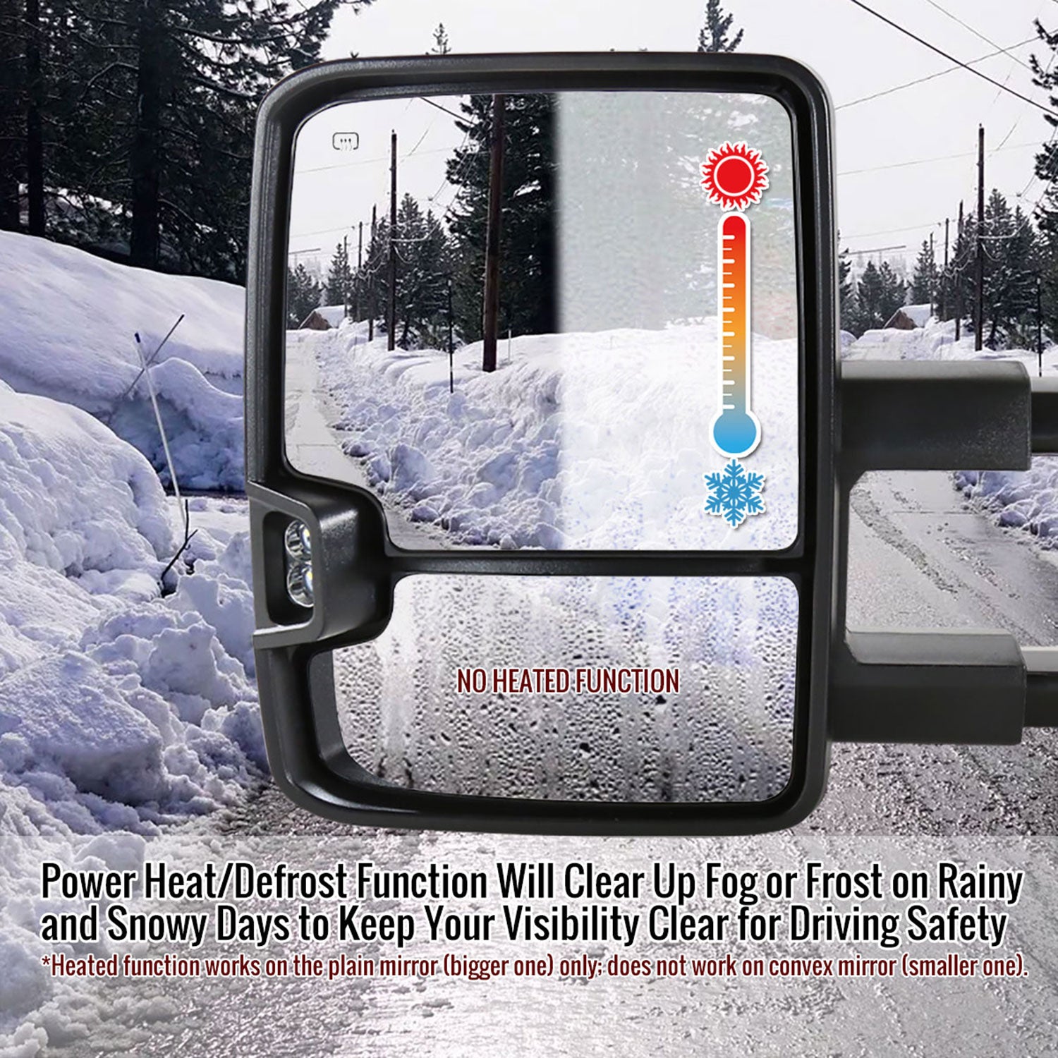 2014-2018 Chevy Silverado/ Sierra Folding Heated &Manual Chrome Towing Mirrors