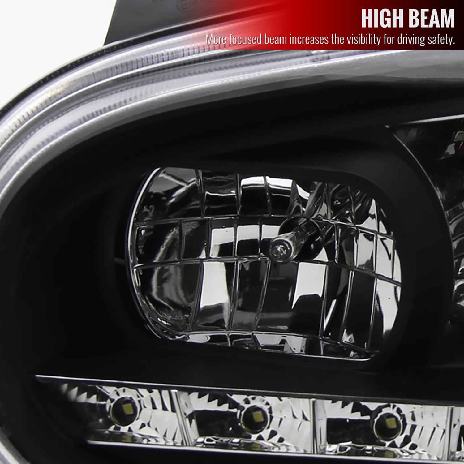 1999-2006 VW Golf Mk4 GTI/R32 Cabrio Projector Headlights R8 LED Light Black