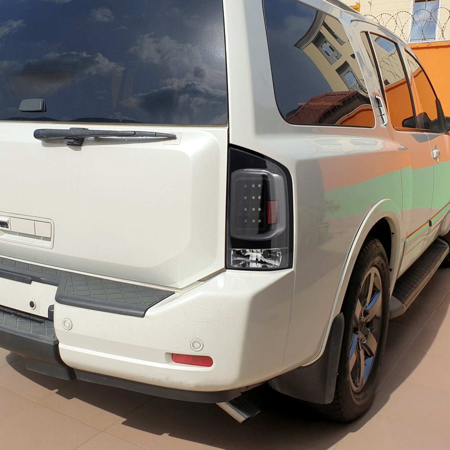 2005-2015 Nissan Armada V2 LED Tail Lights Matte Black Housing/Clear Lens