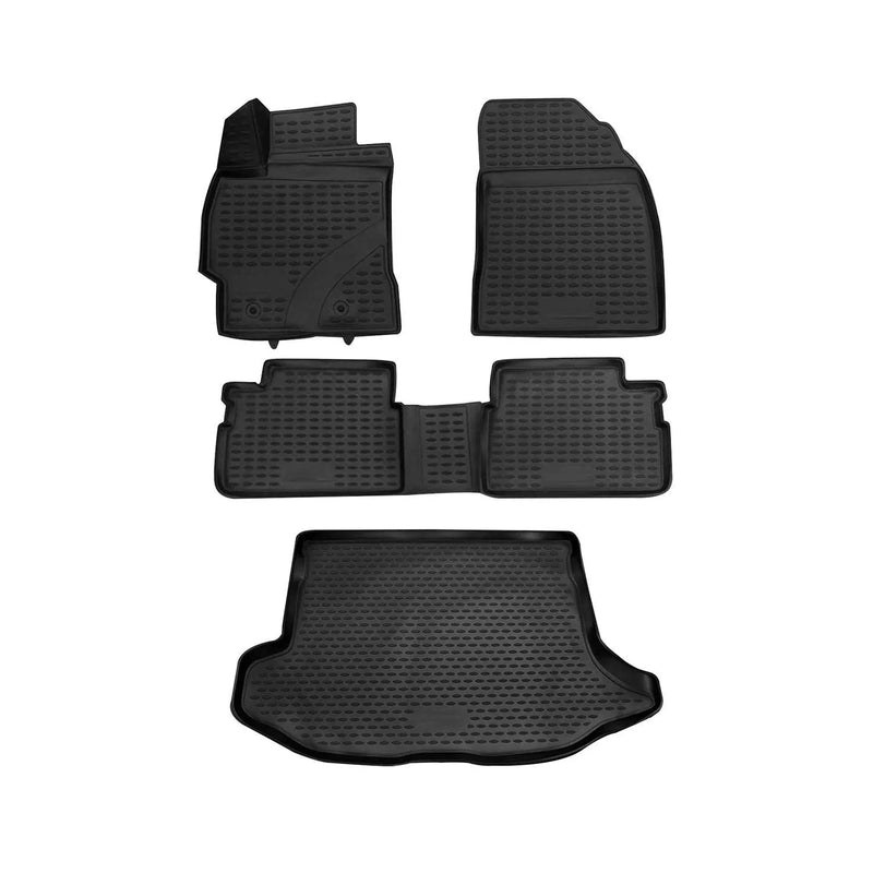 Custom Floor Mats & Cargo Liners for Pontiac Vibe 2009-2010 TPE Black 5 Pcs - OMAC USA