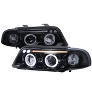 1996-1999 Audi A4 Dual Halo Projector Headlights Glossy Black/Smoke Lens