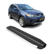 2007-2013 Mitsubishi Outlander Running Boards Side Steps Silver & Black