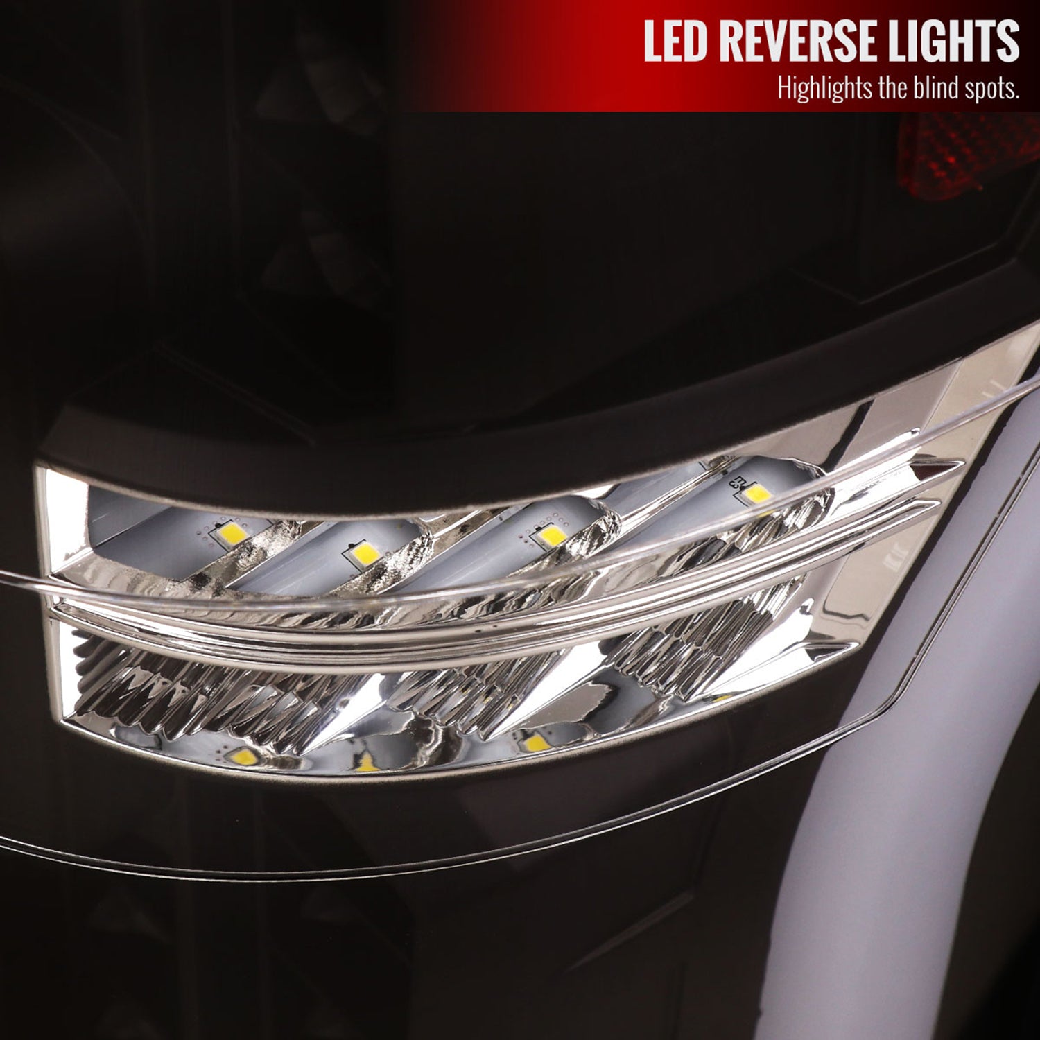 2017-2019 Ford F-250/350/450/550 White LED Bar Tail Lights Matt Black/Clear