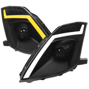 2006-2009 Nissan 350Z Turn Signal Animated LED Bar Projector Headlights Black