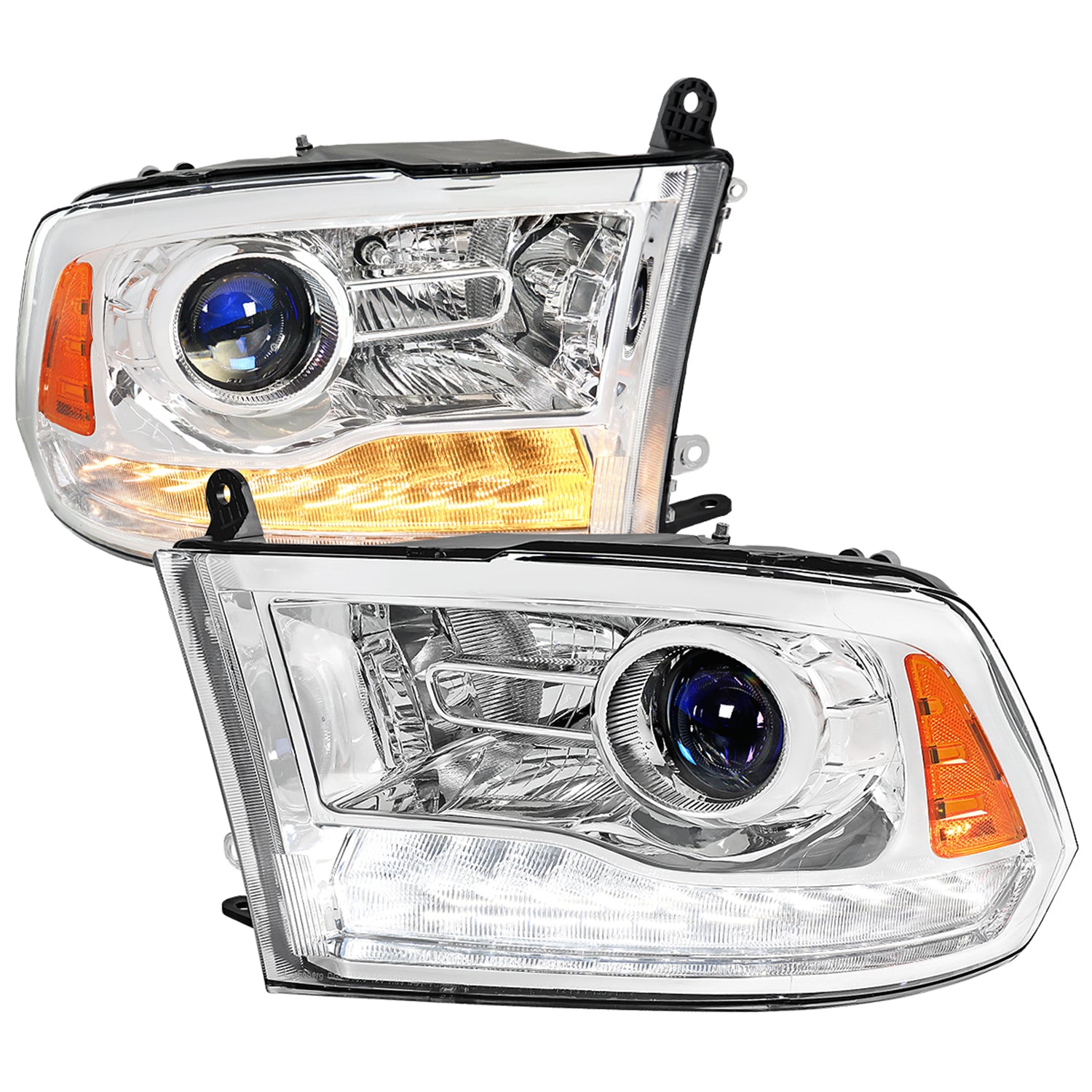 2013-2018 RAM 1500 2500 3500 Sequential LED Signal Projector Headlights Chrome