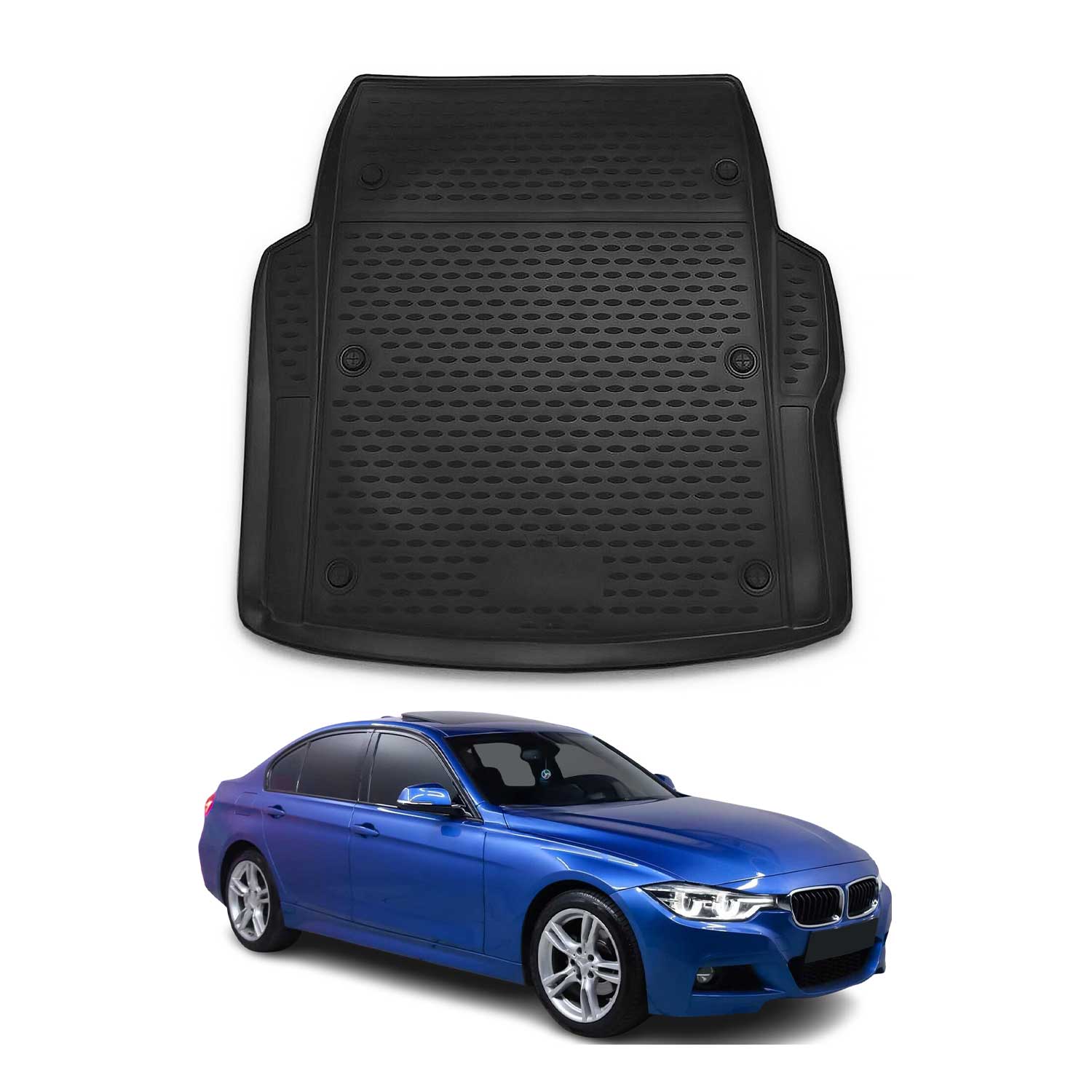 2012-2019 BMW 3 Series F30 Sedan M3 F80 Cargo Liner Trunk Mat All Weather Black